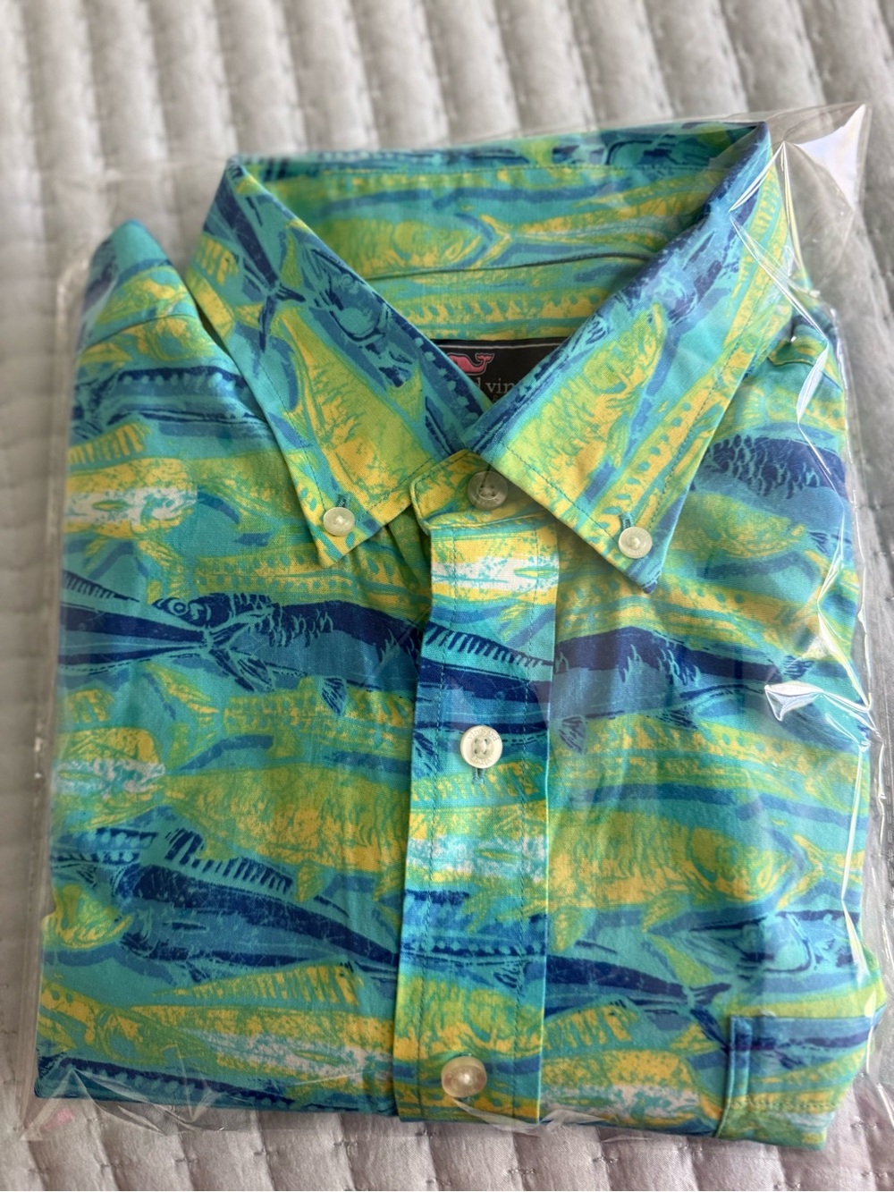Vineyard Vines Murray Shirt Fish Print | Classic Fit Button Down | L - Picture 6 of 7